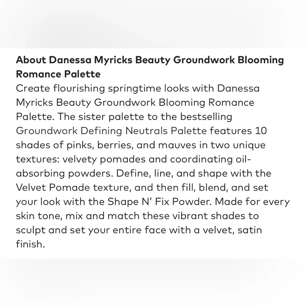 DANESSA MYRICKS BEAUTY Groundwork Blooming Romance Palette